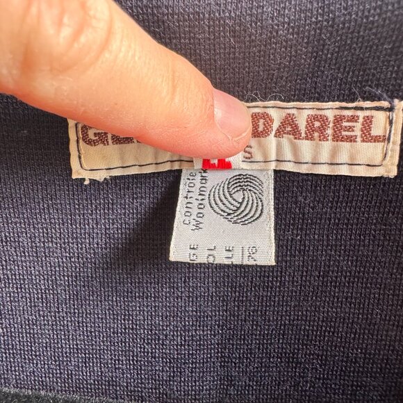 VINTAGE Designer Gerard Darel Dress Navy Wool Sleeveless Long Length Size 44 - Picture 6 of 7